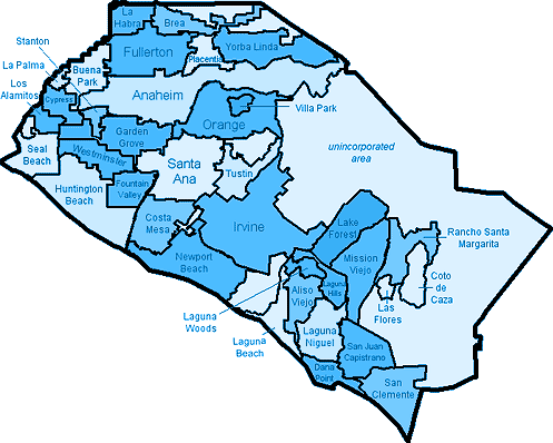 Orange Couty City Map