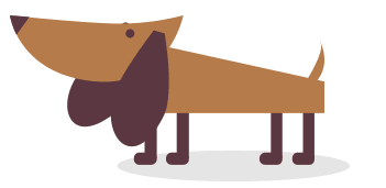 Animated cartoon dog.