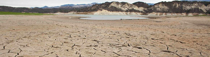 Dried up lake in California